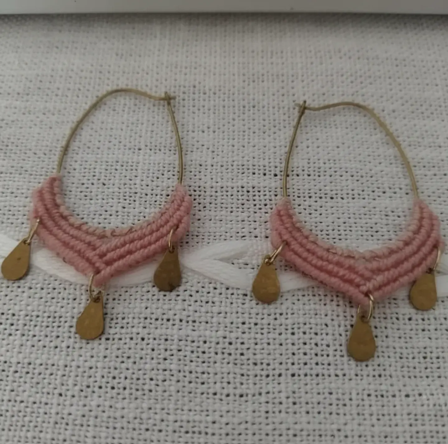 Argollas Macramé Lima Rosado claro 1