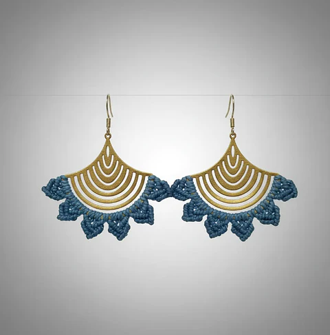 Aros Macramé Abba Azul