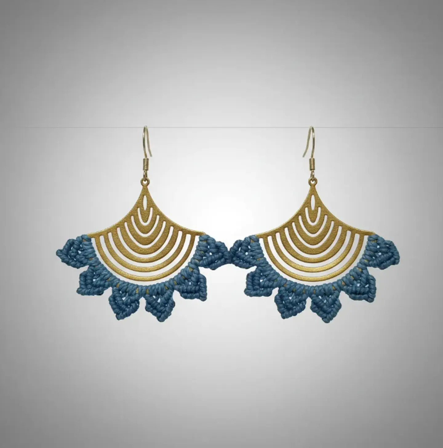 Aros Macramé Abba Azul 1