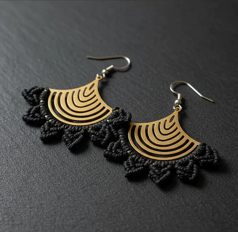 Aros Macramé Abba negros