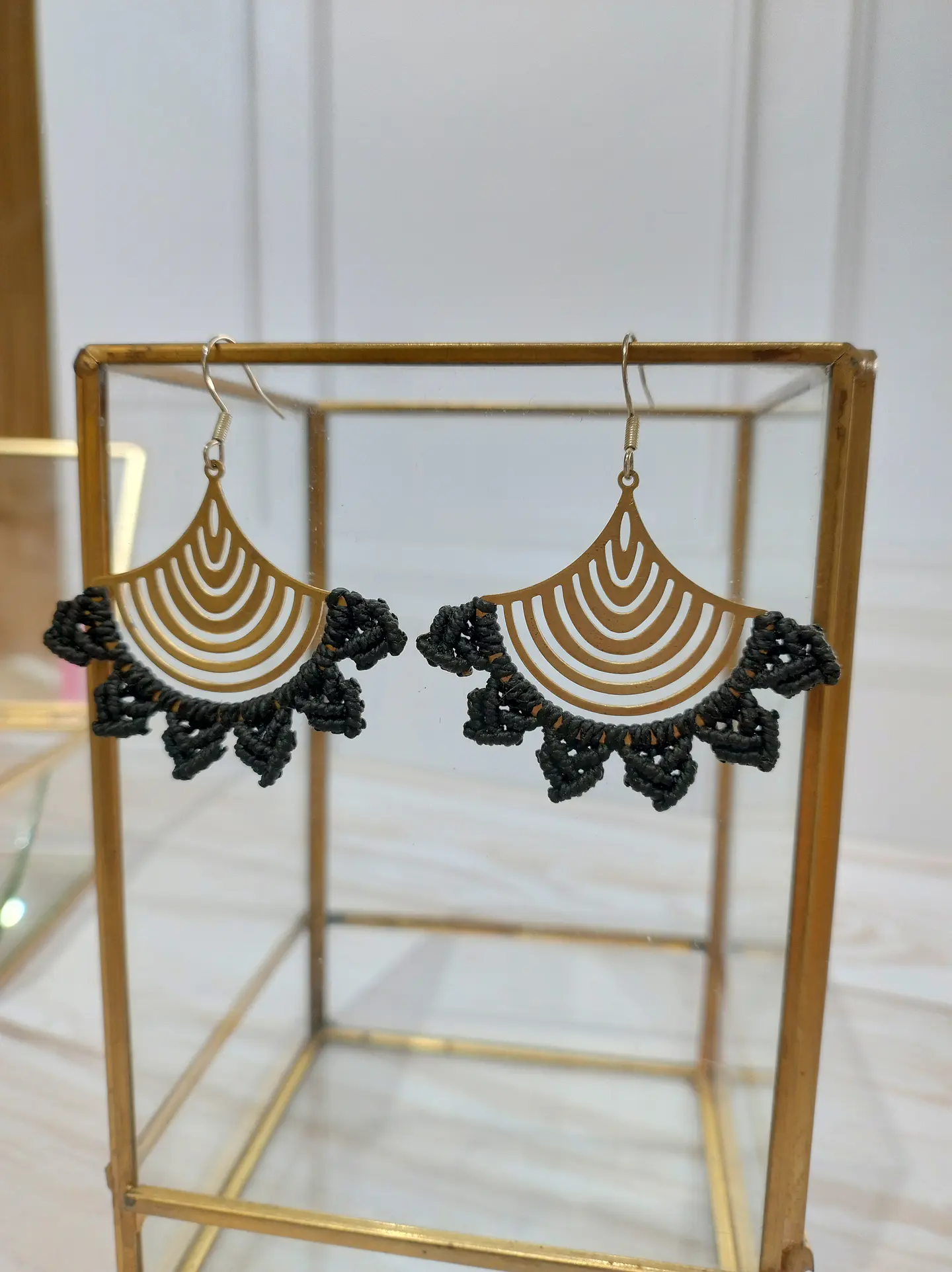 Aros Macramé Abba negros 3