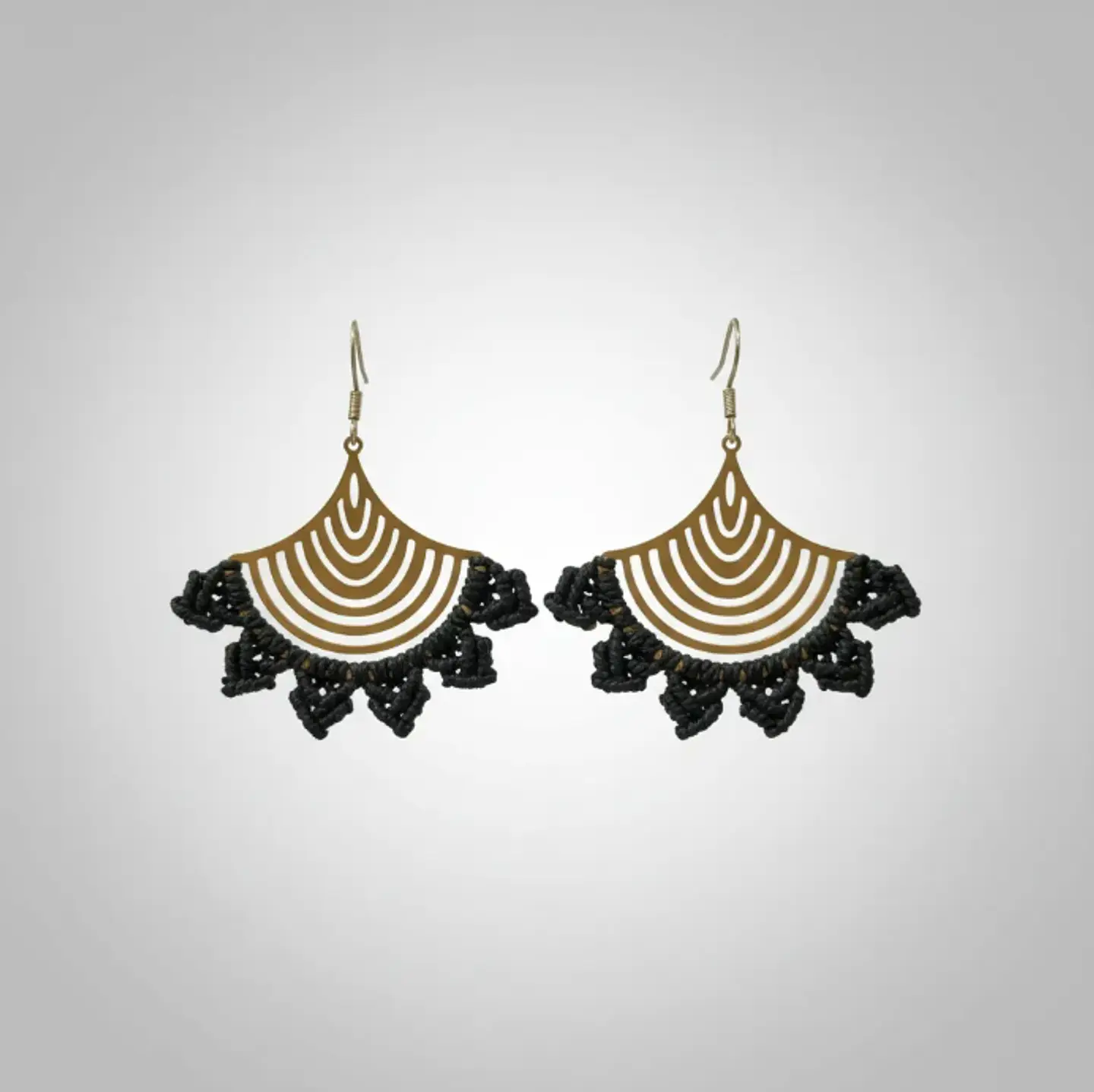 Aros Macramé Abba negros 4