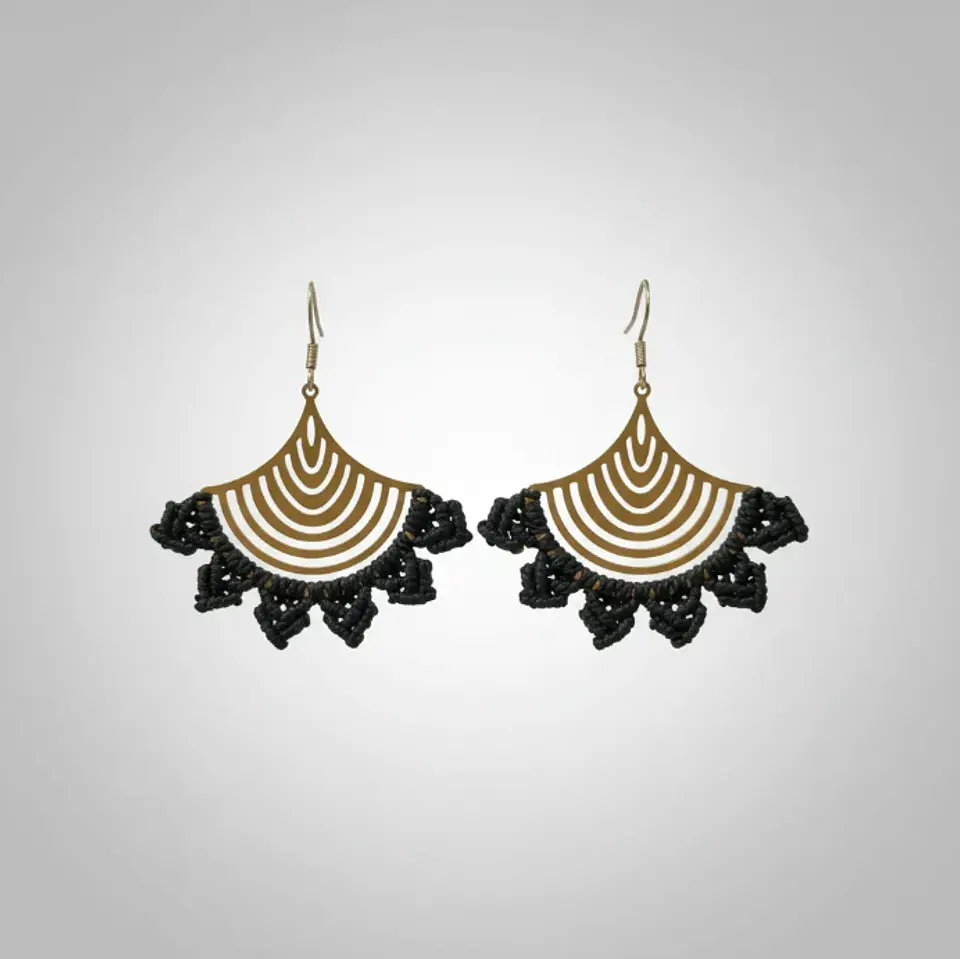 Aros Macramé Abba negros 4