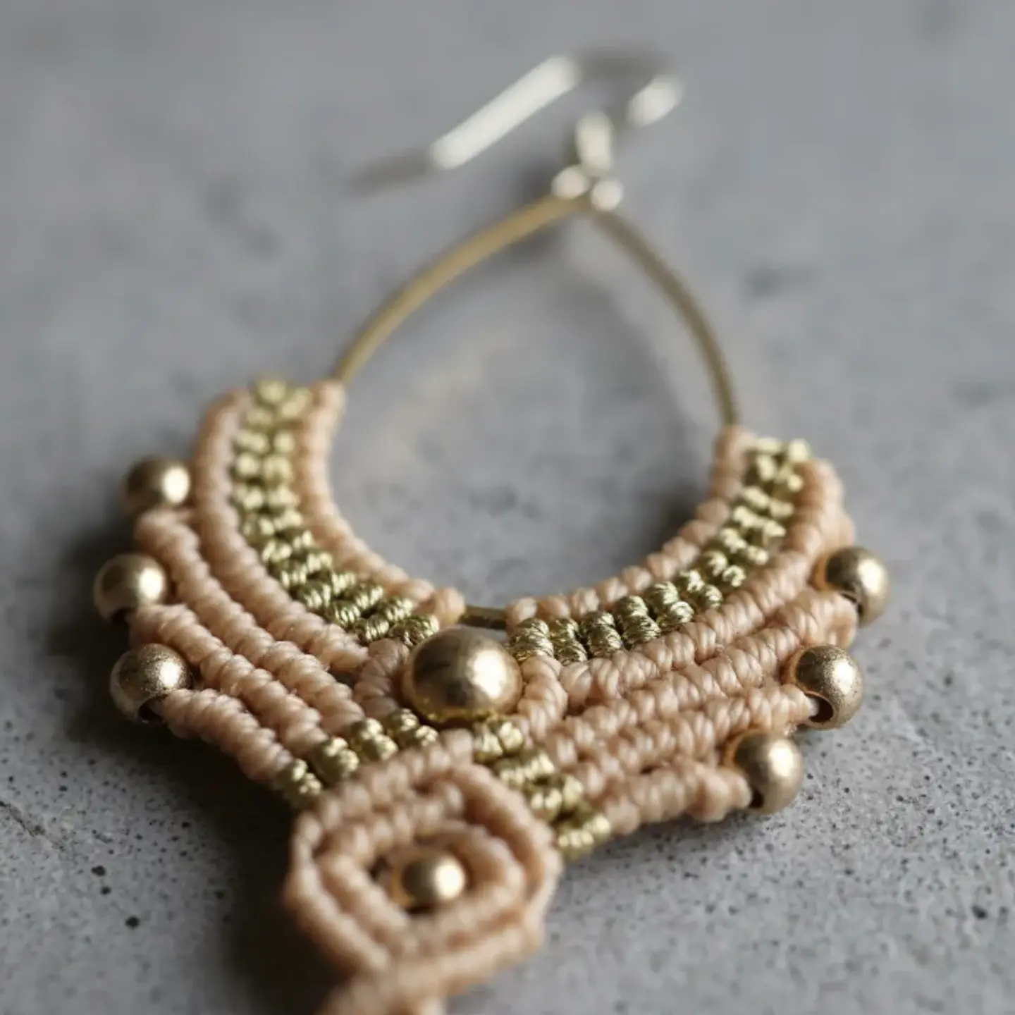Aros Macramé Boho Beige 1