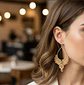 Aros Macramé Boho Beige - Miniatura 2