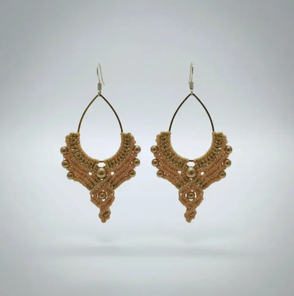 Aros Macramé Boho Beige 3