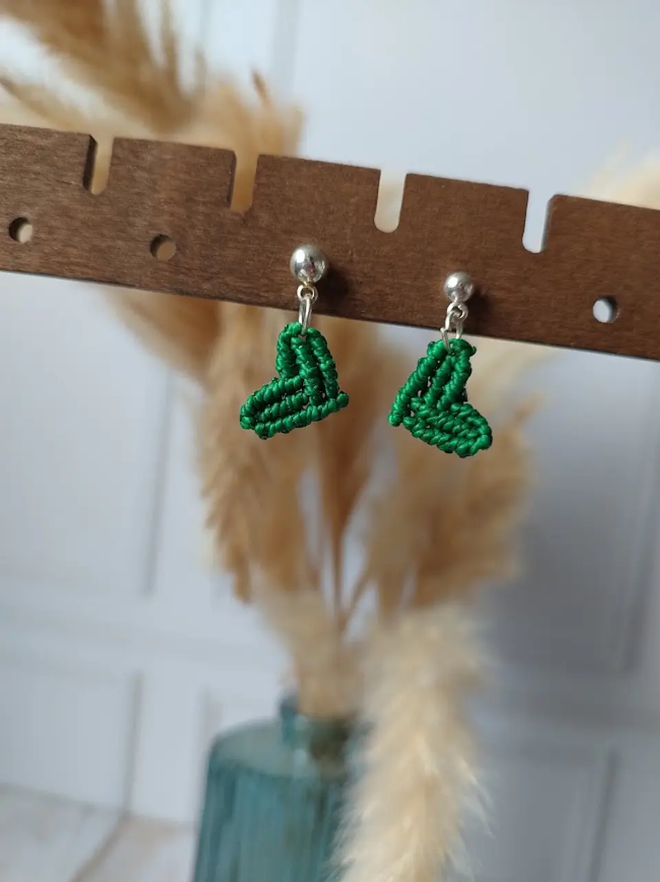 Aros Macramé Love Verde 1