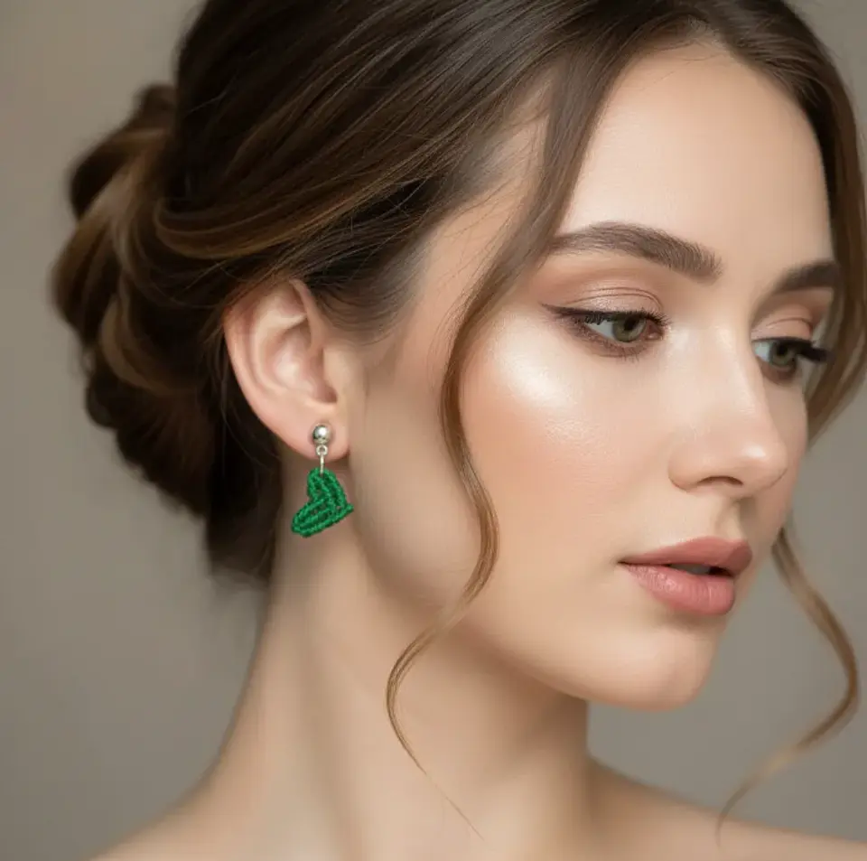 Aros Macramé Love Verde 3
