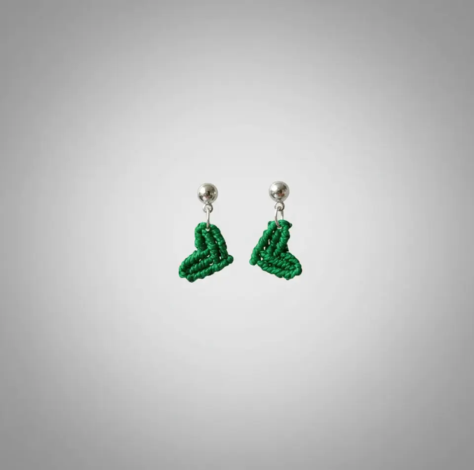 Aros Macramé Love Verde 5