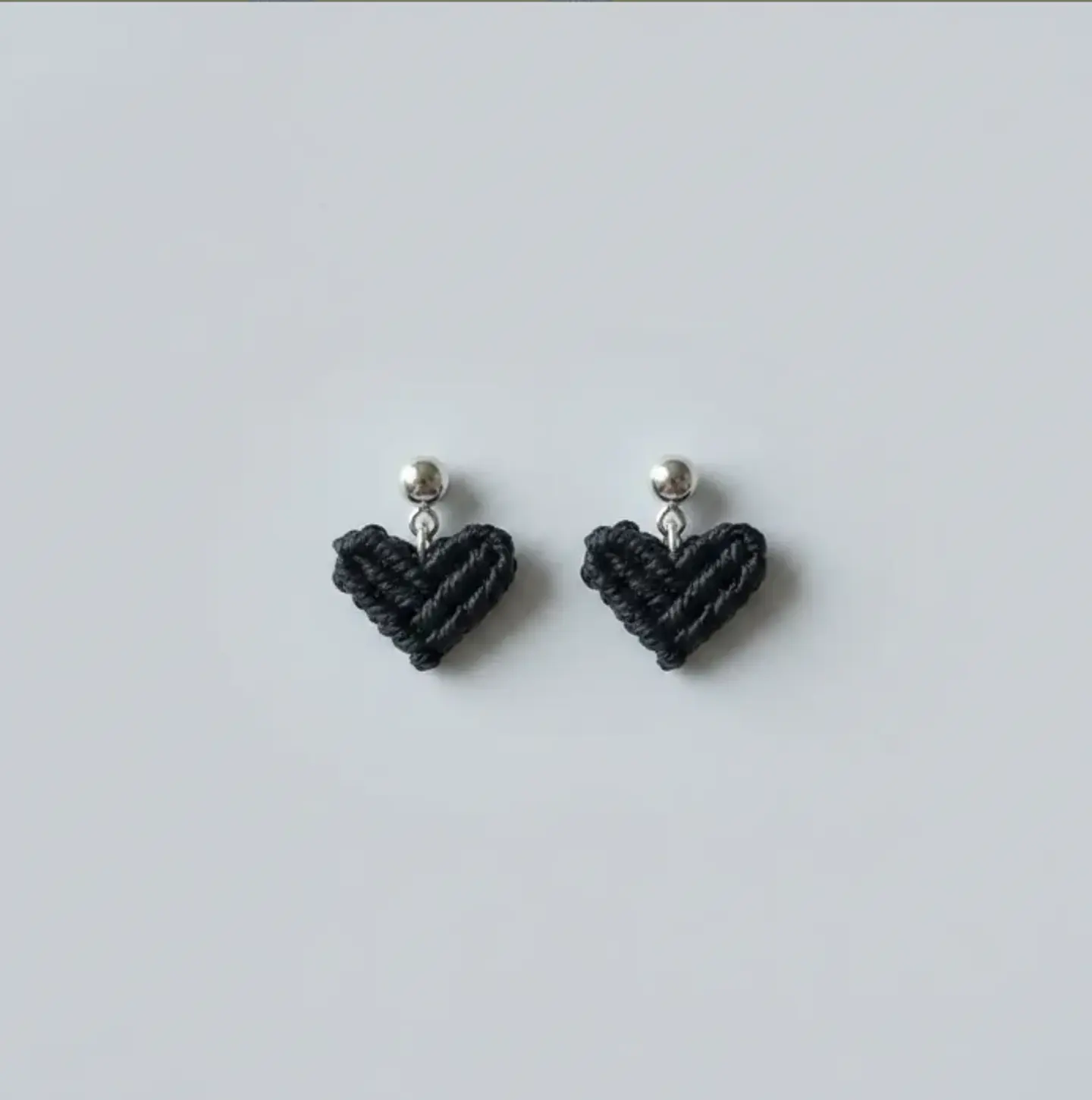 Aros Macramé Love negro 5