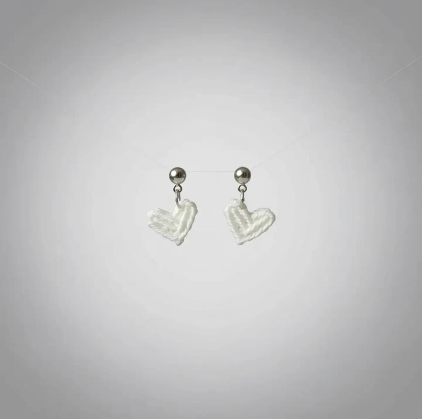 Aros Macramé Love Blancos 4