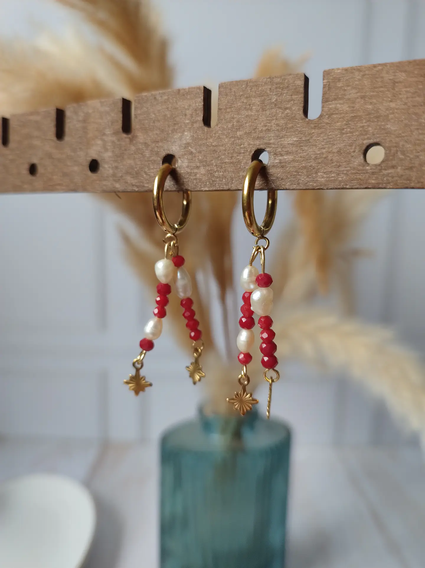 Aros Mood Rojo con estrellas 1