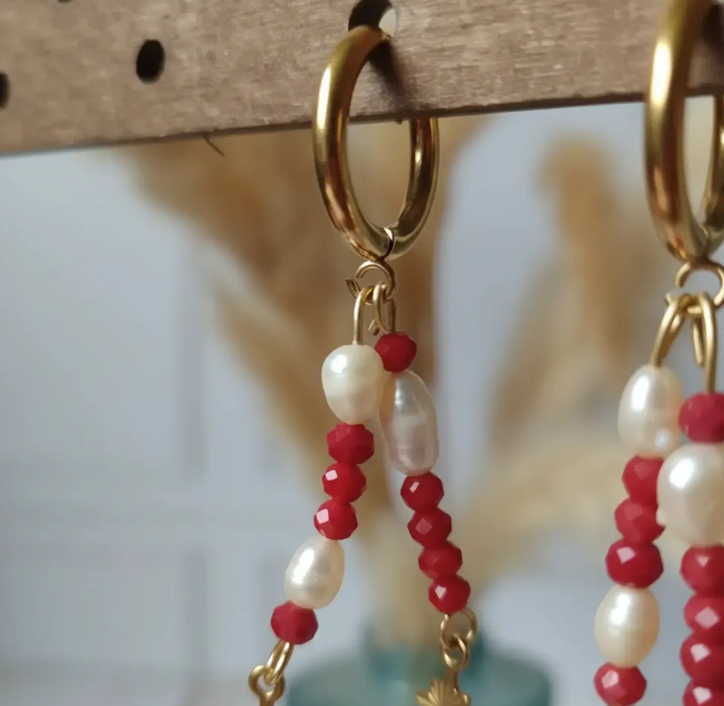 Aros Mood Rojo con estrellas 3
