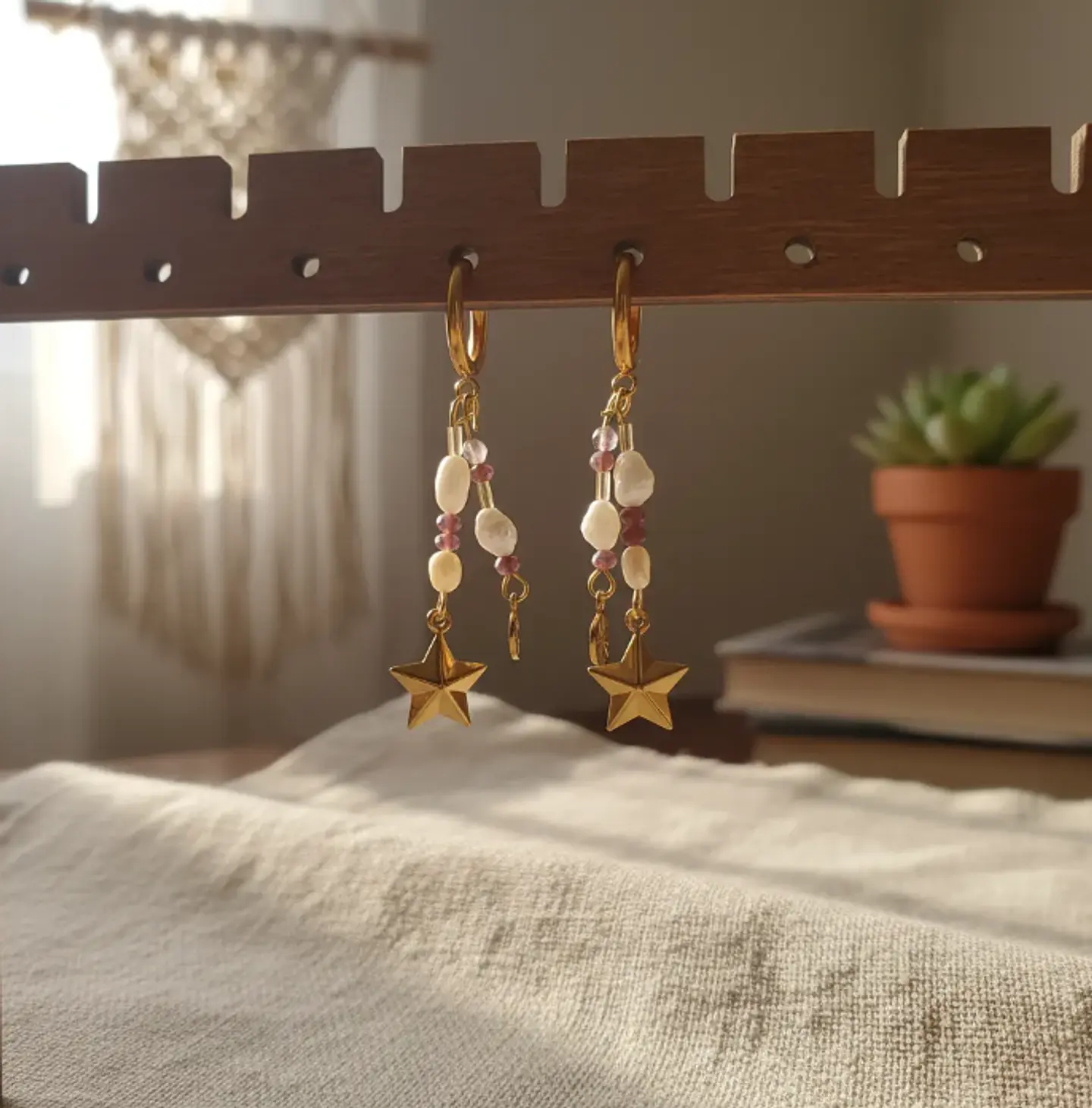 Aros Mood morados con amatista 1