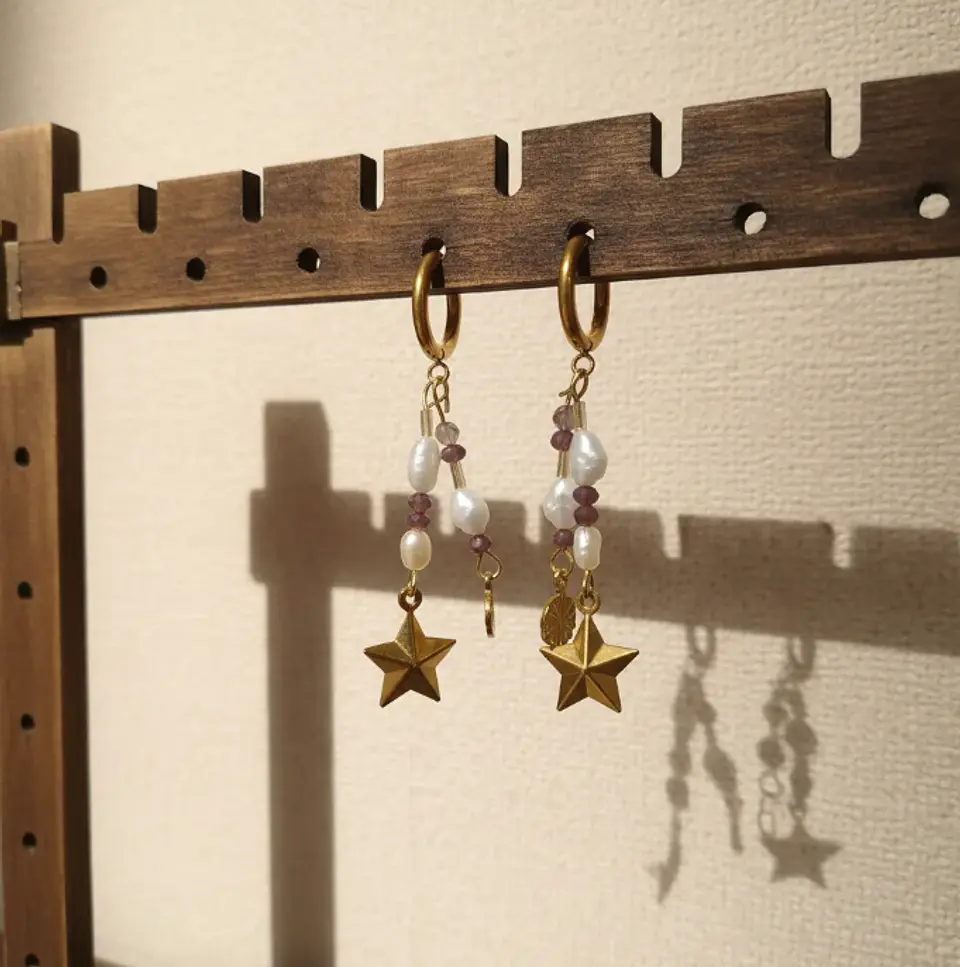 Aros Mood morados con amatista 4