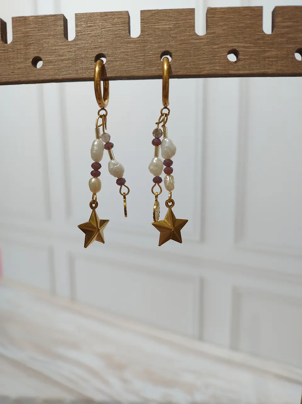 Aros Mood morados con amatista 5