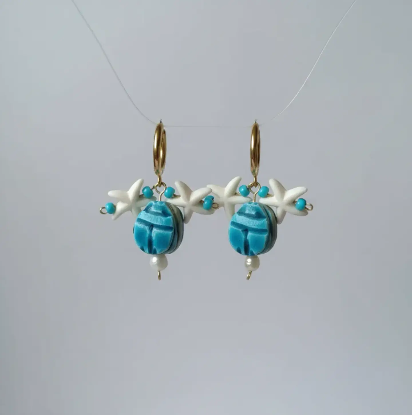 Aros Escarabajos Celeste 3