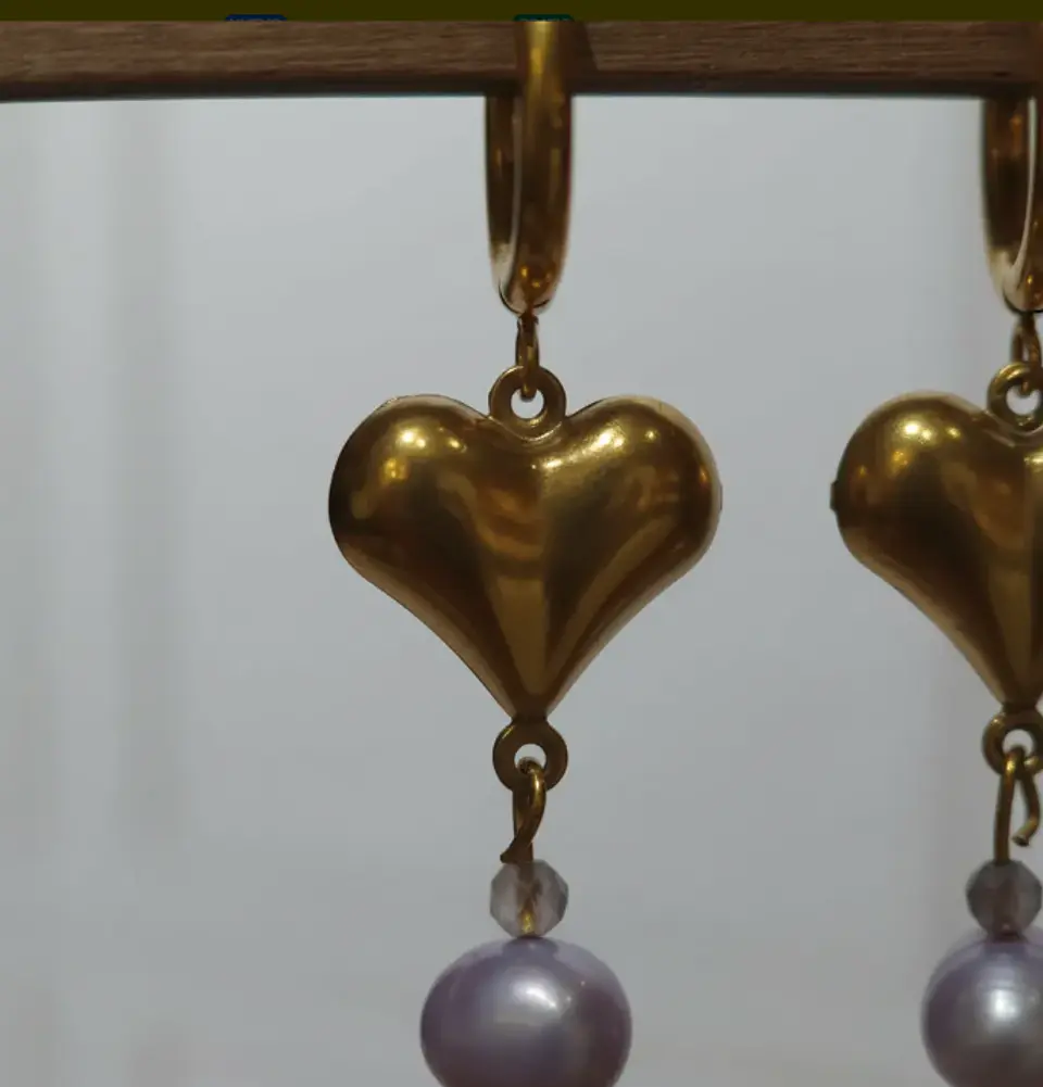 Aros Lulu amatista y perla de rio lila 3