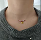 Collar invisible Acero Inoxidable Corazón y cristales rojos - Miniatura 3