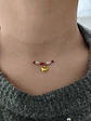 Collar invisible Acero Inoxidable Corazón y cristales rojos - Miniatura 4