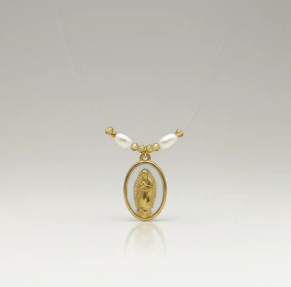Collar invisible acero inoxidable virgen dorada 1