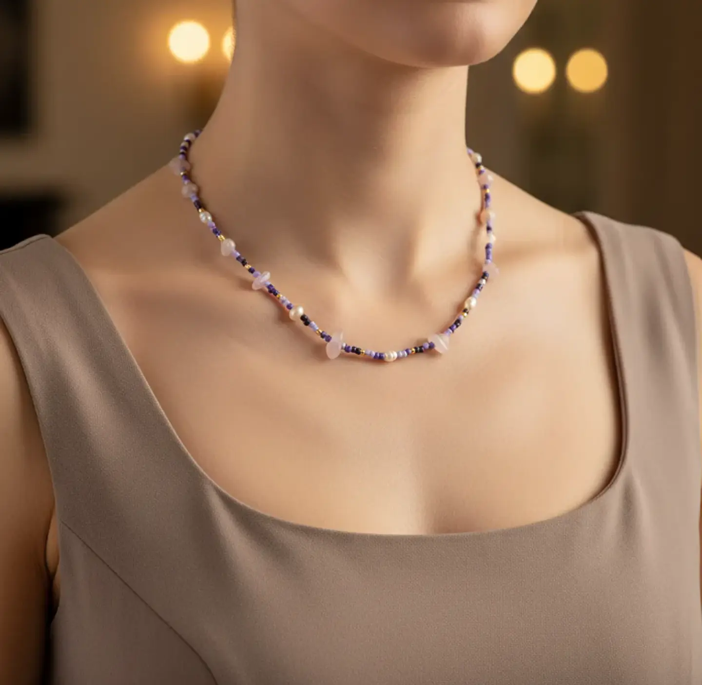 Collar Paz morado 2