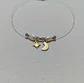 Collar invisible acero inoxidable luna y estrella con amatista - Miniatura 1
