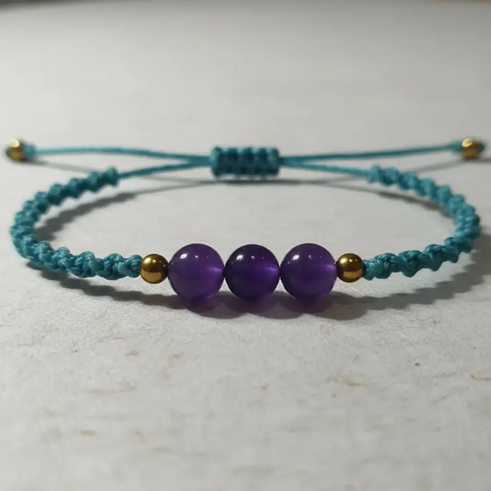 Pulsera Luisa Amatista, pirita e hilo calipso 2
