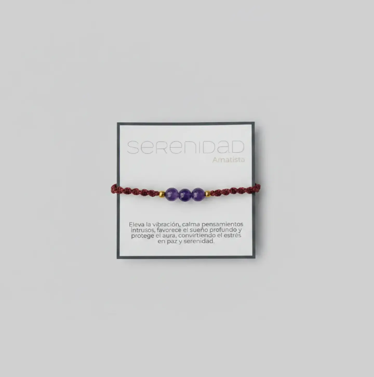 Pulsera Luisa Amatista, pirita e hilo burdeo 3
