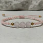 Pulsera Luisa Cuarzo rosa, pirita e hilo rosado claro con brillantes - Miniatura 2