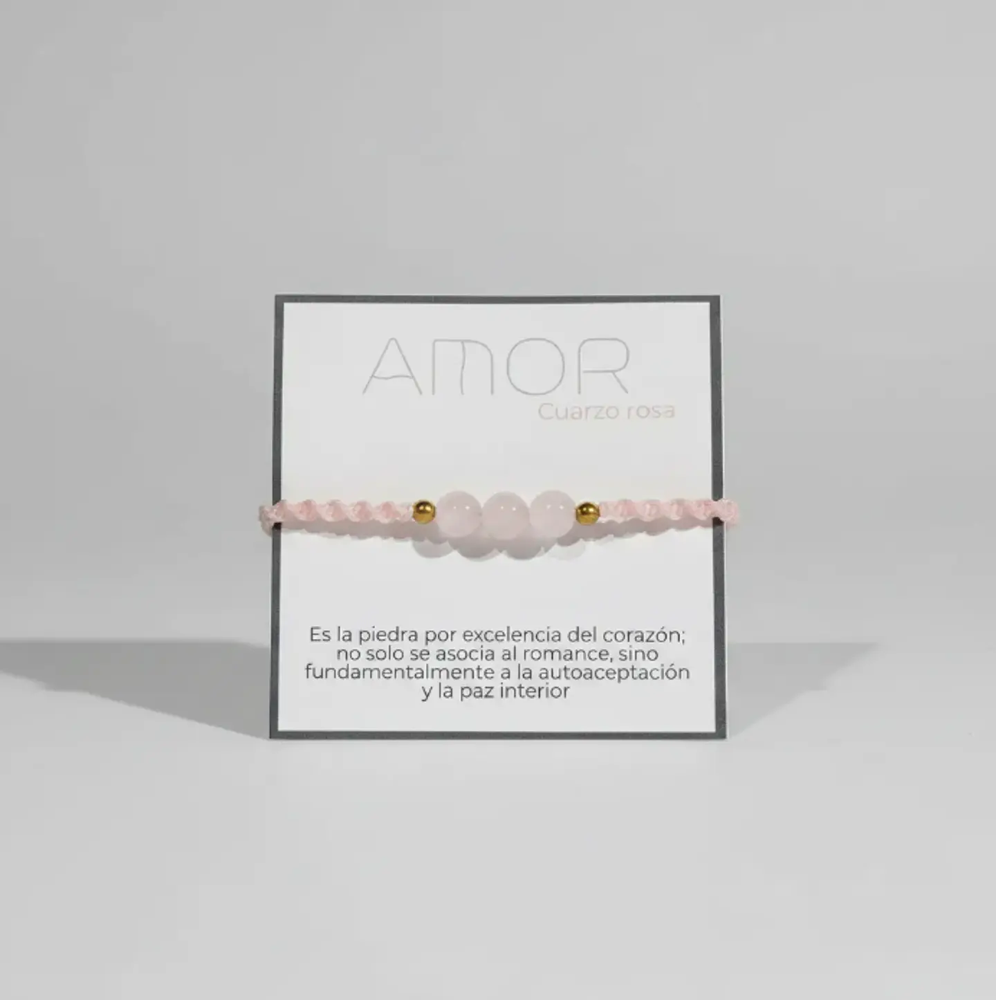 Pulsera Luisa Cuarzo rosa, pirita e hilo rosado claro con brillantes 3