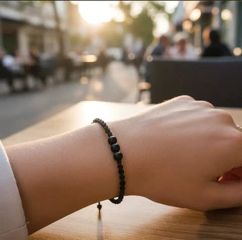 Pulsera Luisa Onix hilo negro