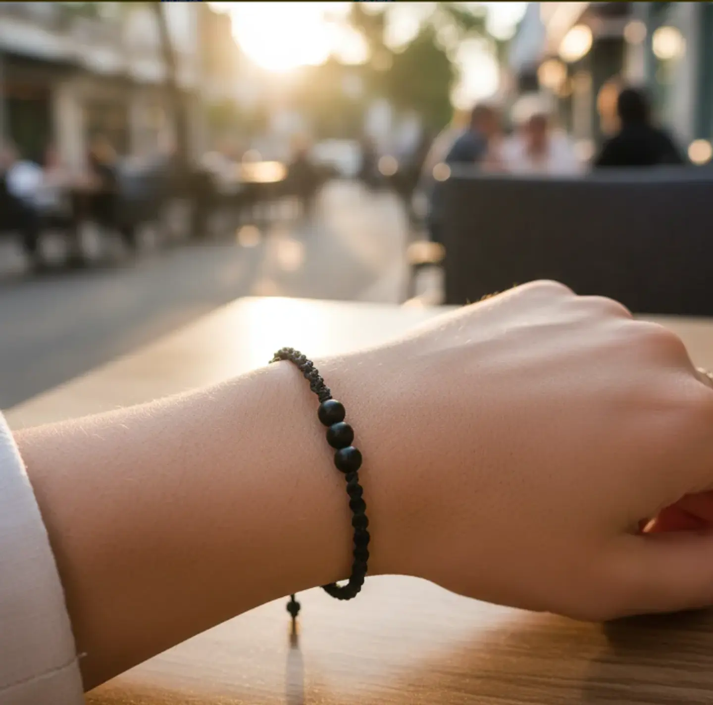 Pulsera Luisa Onix hilo negro 1