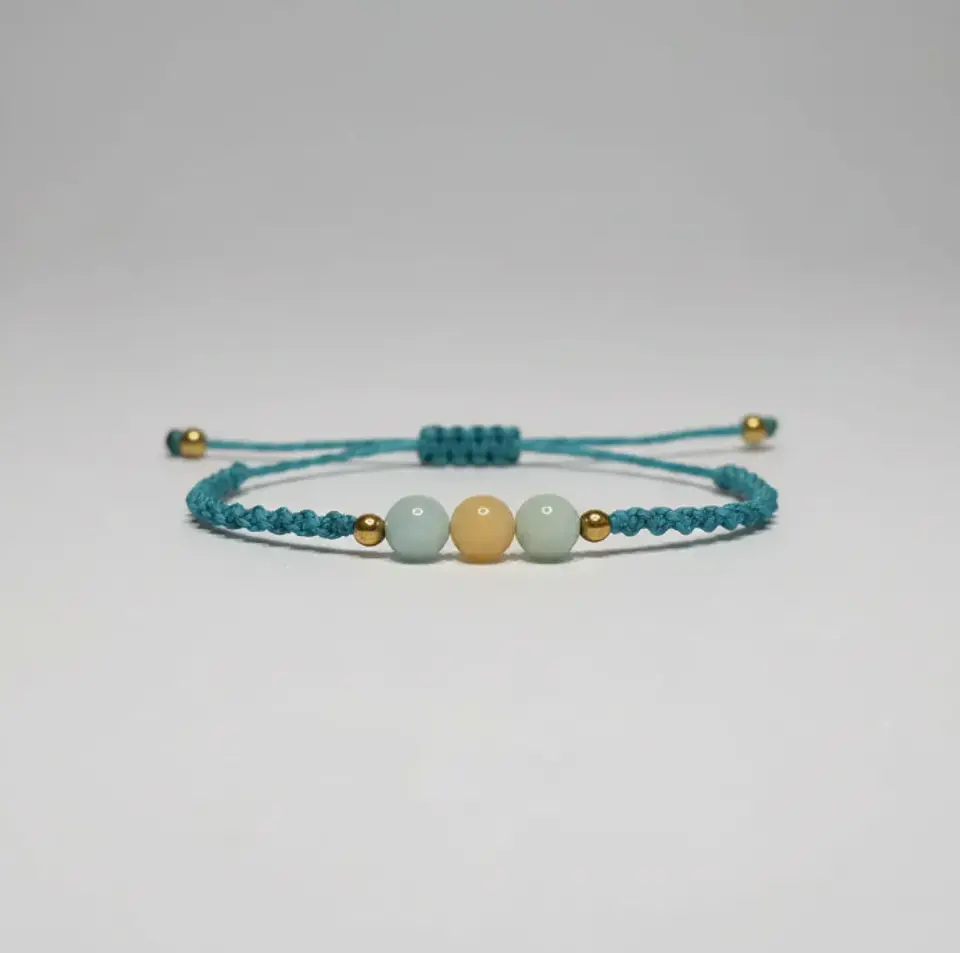 Pulsera Luisa Amazonita, pirita e hilo calipso 3