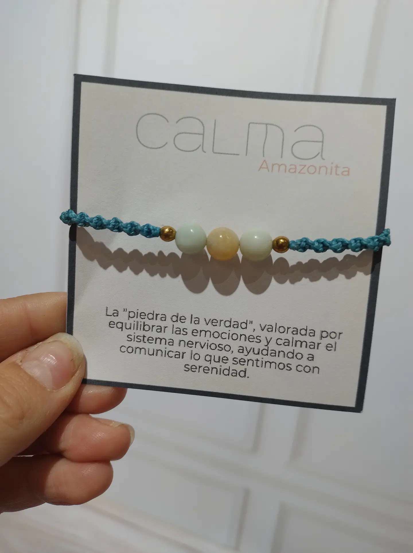 Pulsera Luisa Amazonita, pirita e hilo calipso 4