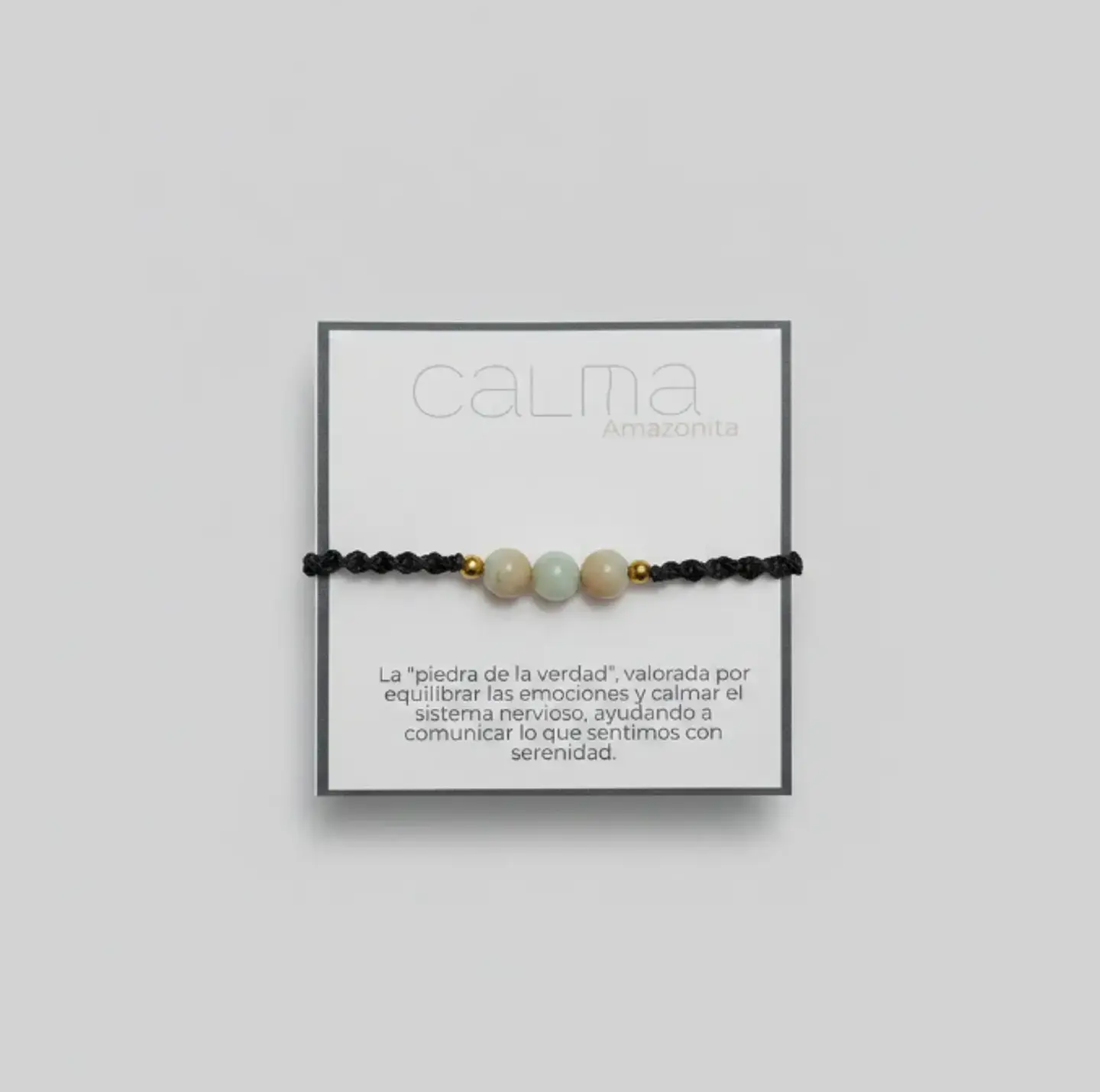 Pulsera Luisa Amazonita, pirita e hilo negro 1