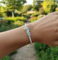 Pulsera Luisa amazonita chip e hilo celeste con destellos - Miniatura 1