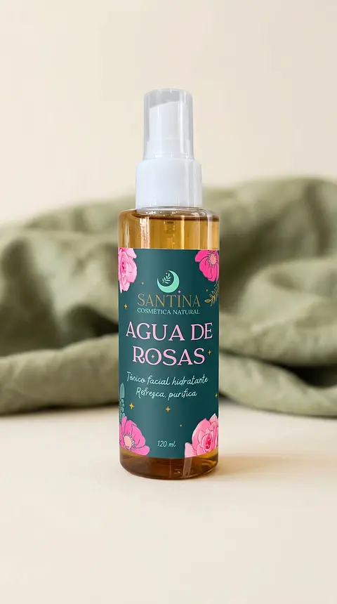 Agua de Rosas Tónico Facial – Santina Cosmética Natural