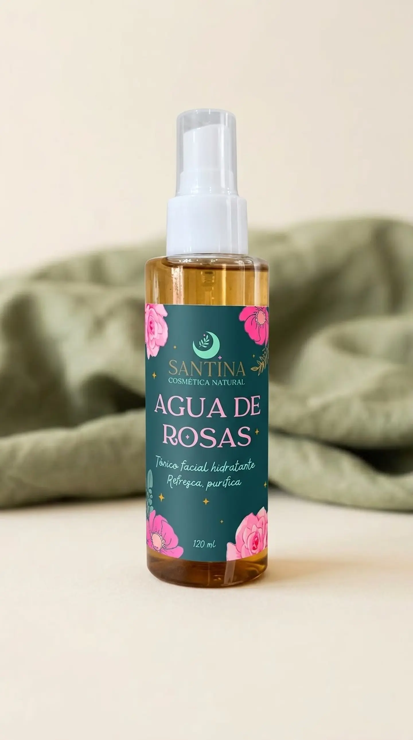 Agua de Rosas Tónico Facial – Santina Cosmética Natural 1