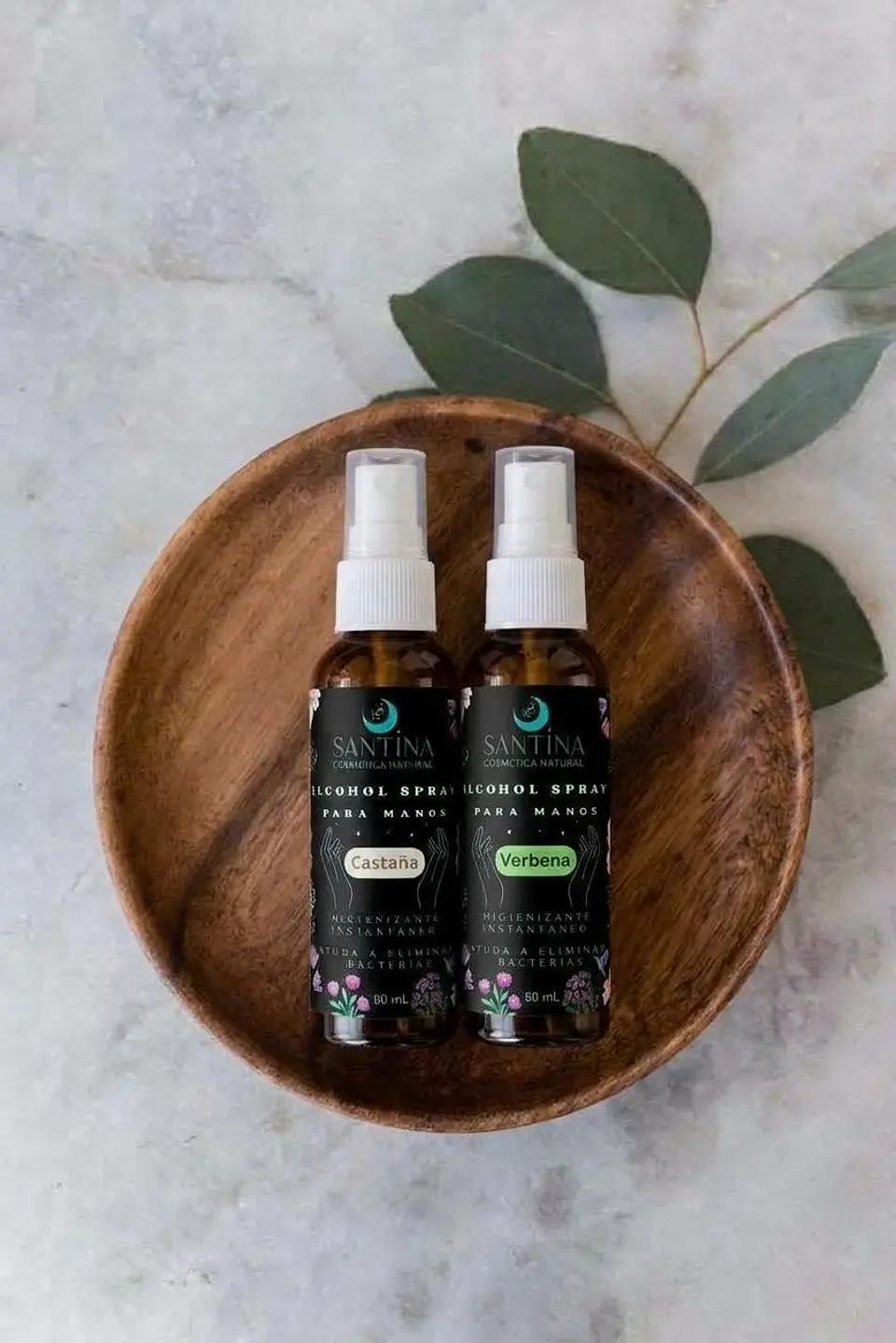 Alcohol Spray Desinfectante de Manos – Santina Cosmética Natural 1