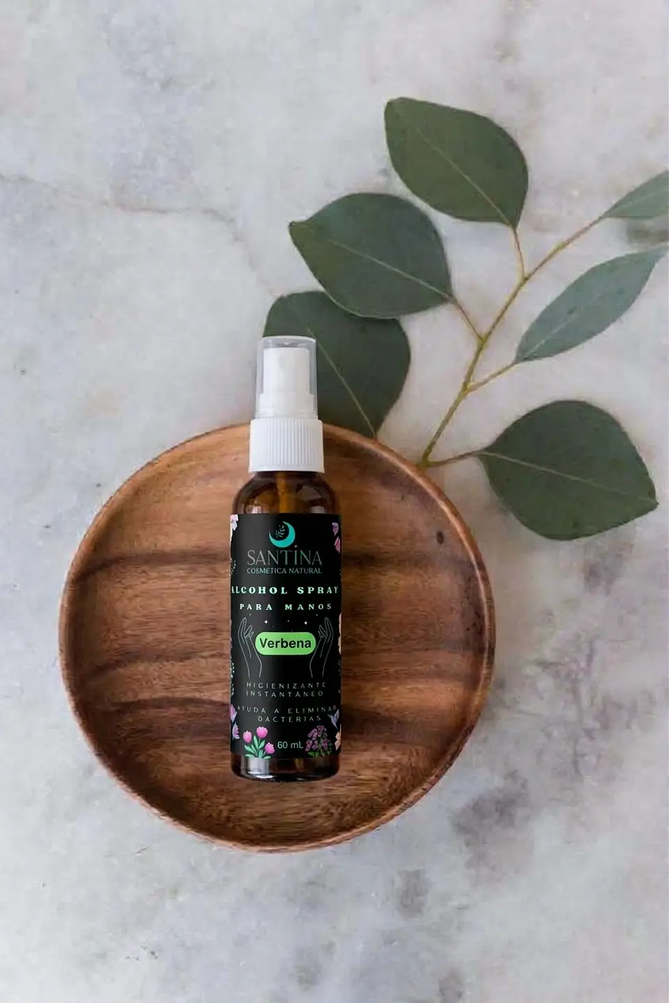 Alcohol Spray Desinfectante de Manos – Santina Cosmética Natural 3