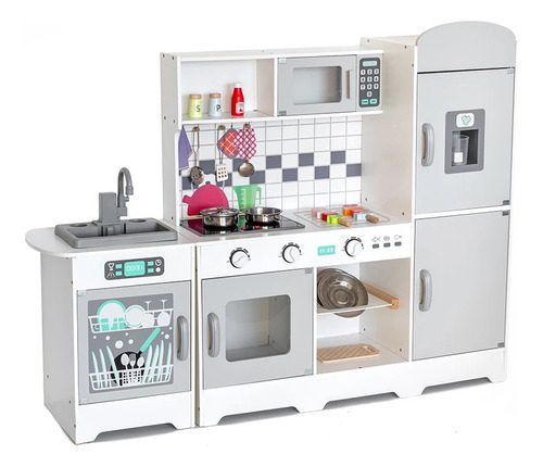 Cocina Con Refrigerado Gris