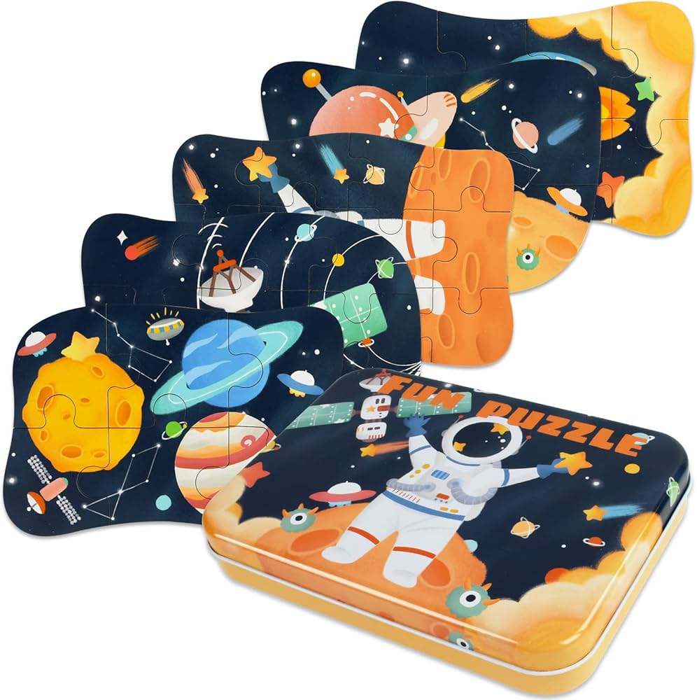 Puzzle Lata Astronautas 5pcs