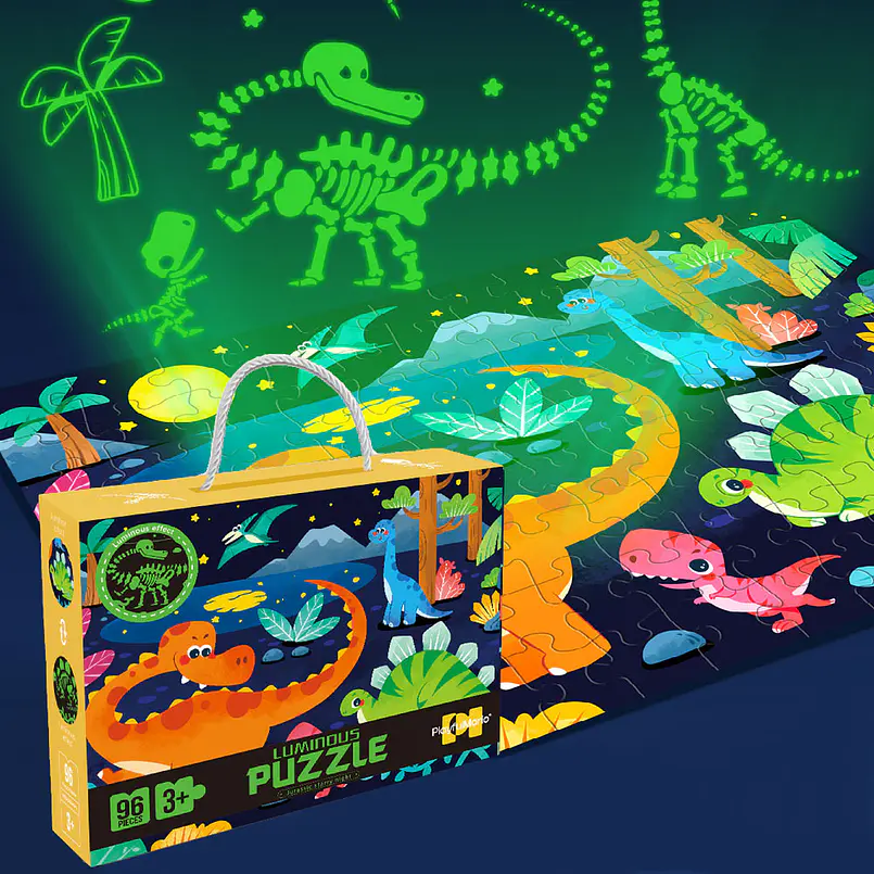 Puzzle Dinosaurios Brilla en la Oscuridad 96 piezas 1