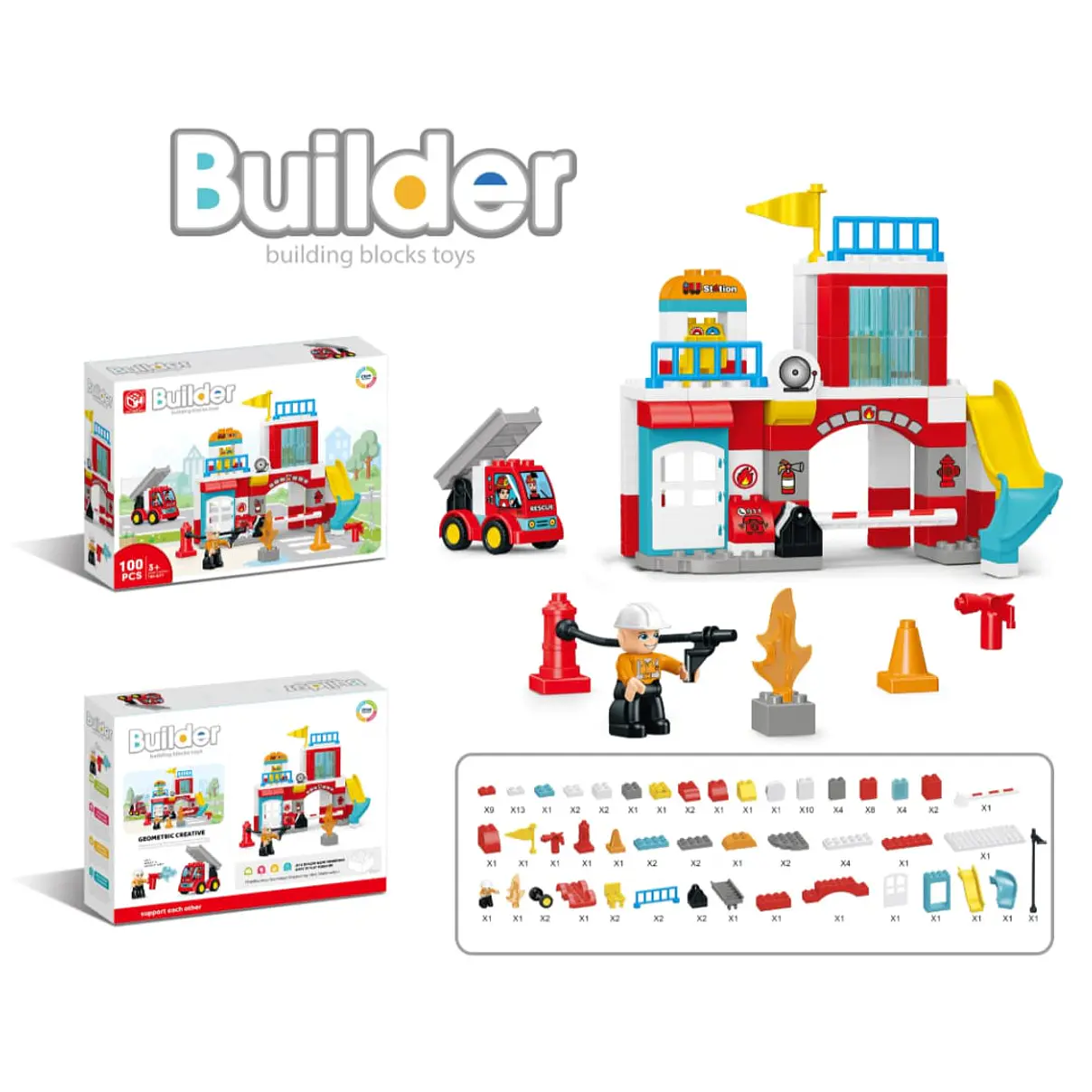 Bloques de Construcción Lego Bombero 100 piezas 1