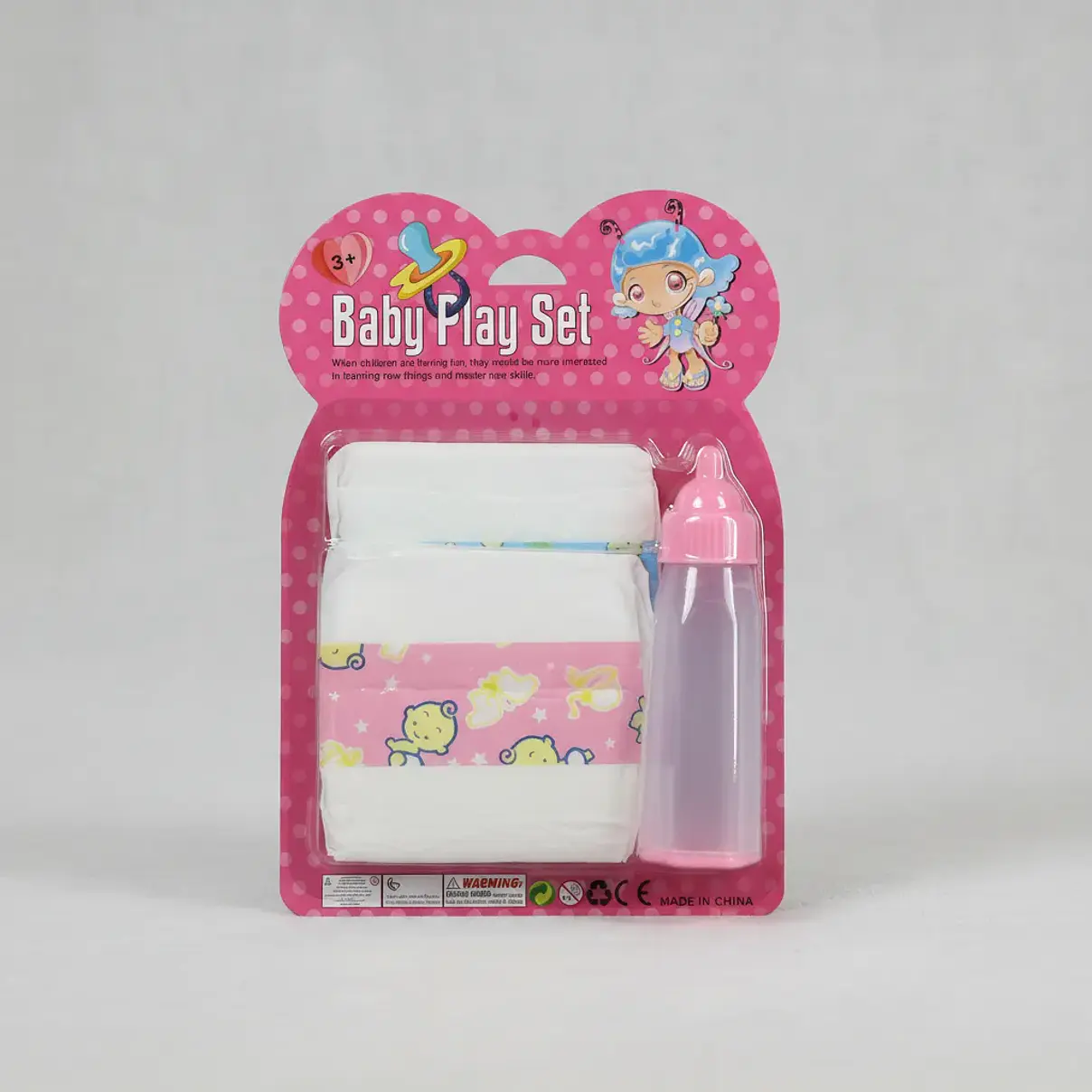 Set De 2 Pañales Con Mamadera Para Muñecas 3