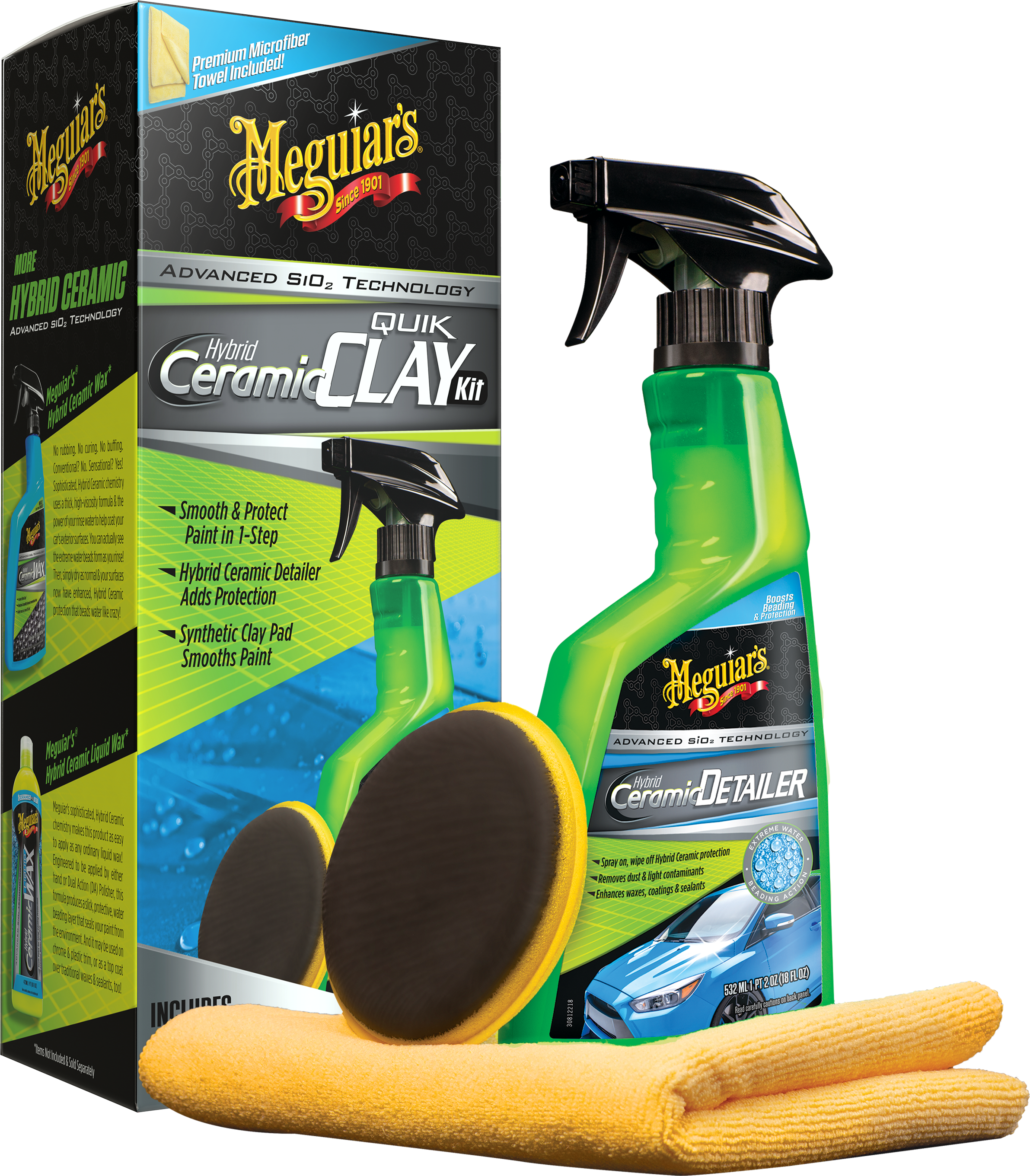 Hybrid Ceramic Quik Clay kit Meguiar's® - Kit de Descontaminado Cerámico Avanzado.