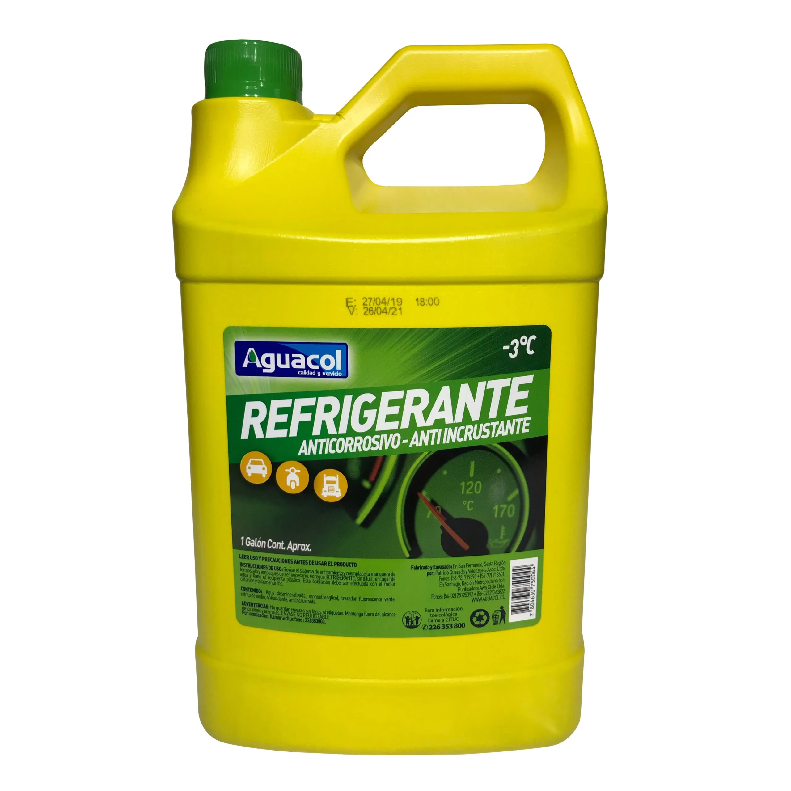 Refrigerante -3° Verde 4 Litros - Aguacol
