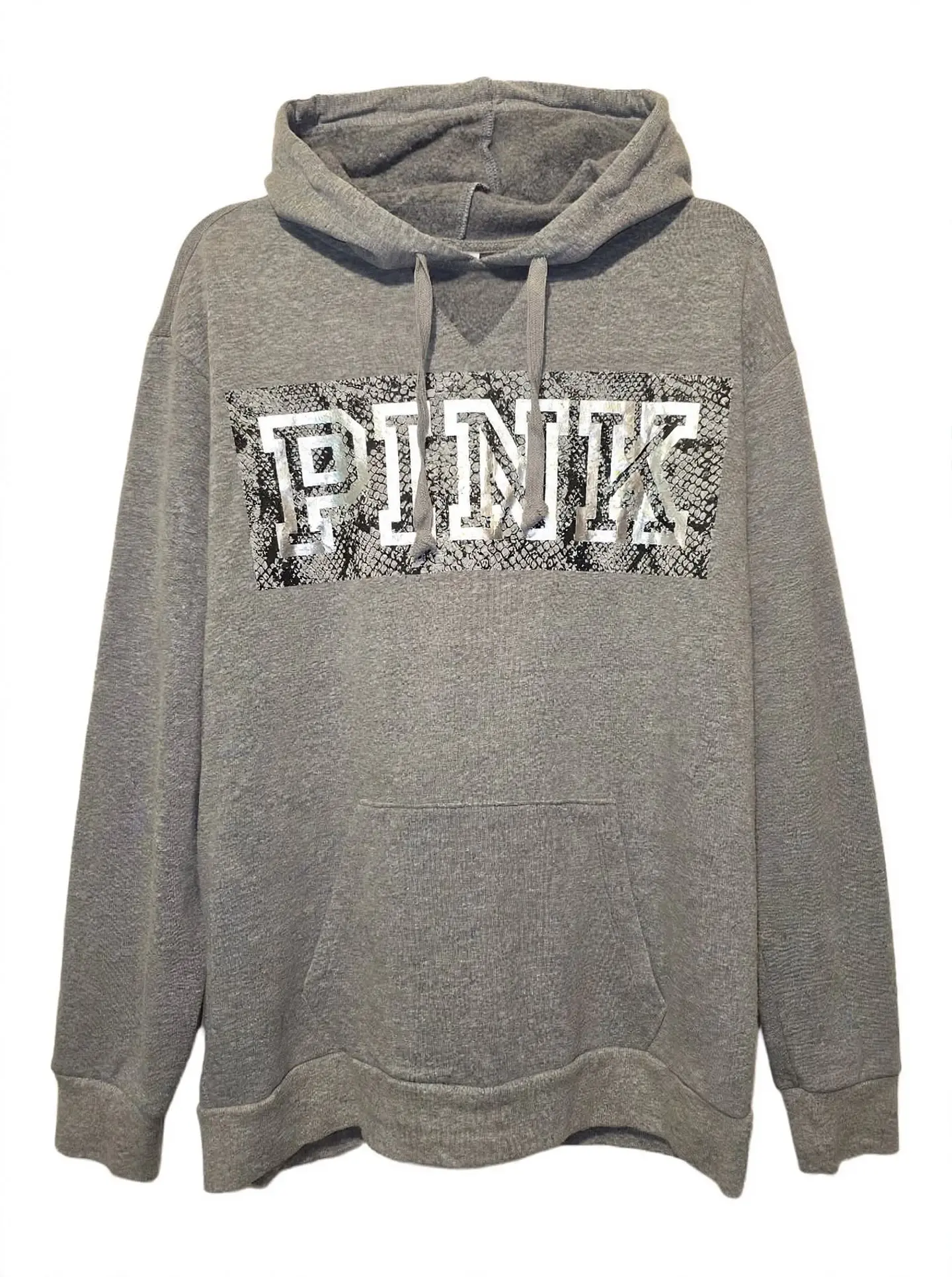 Polerón PINK Gris con Logo Animal Print 4
