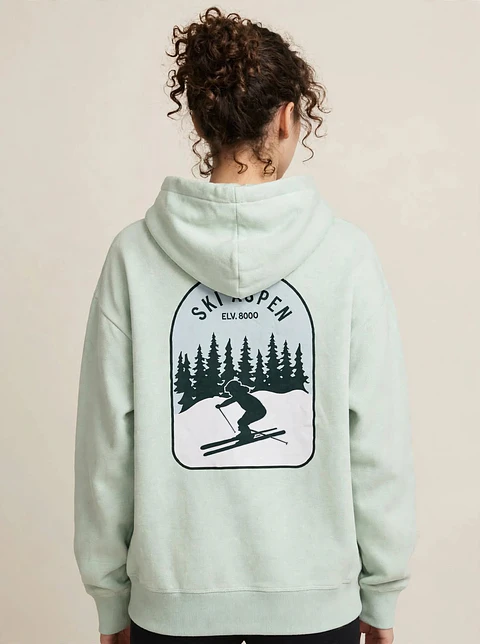 Polerón Oversized PINK SKI ASPEN Edition - Verde Menta Pastel
